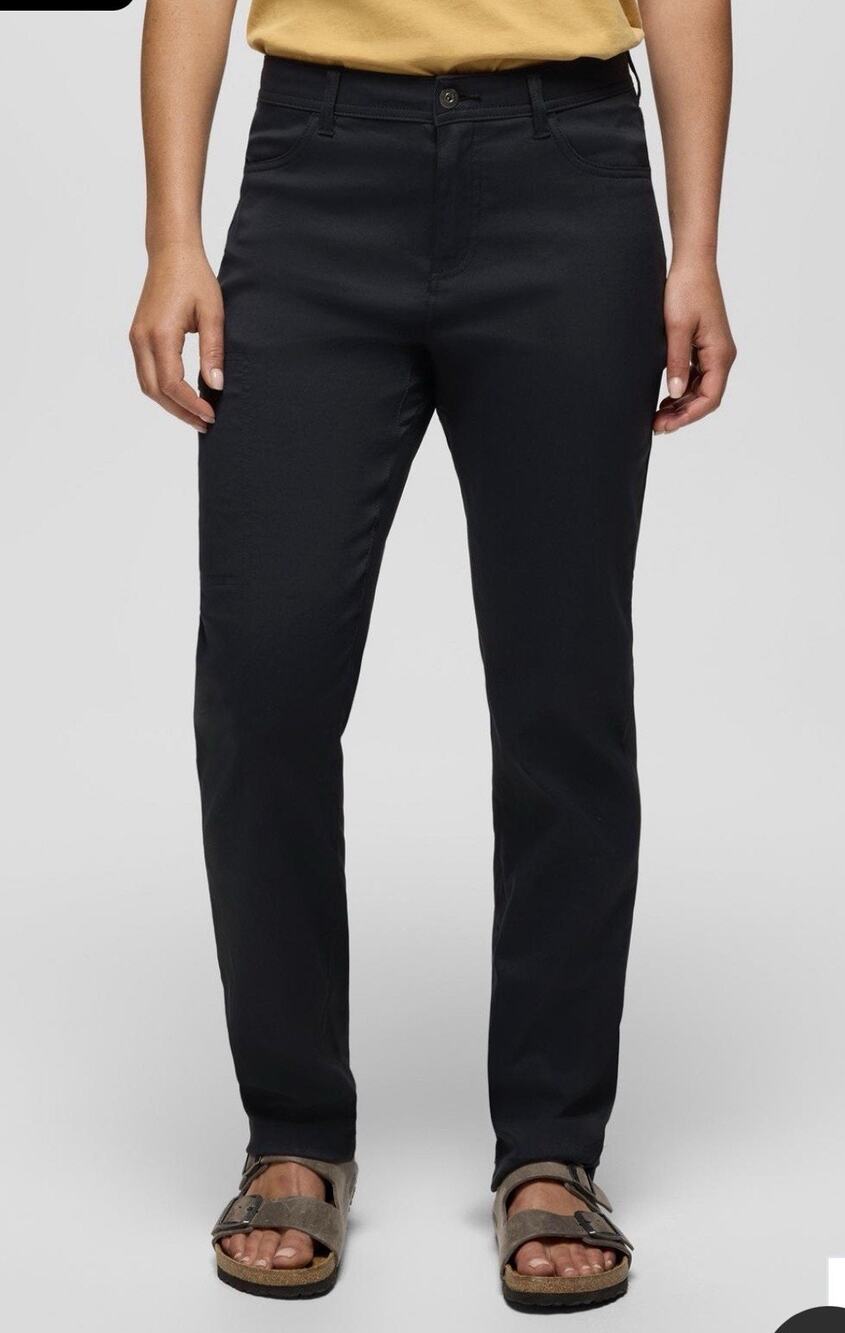 prAna Stretch Zion Halle Pants Women’s 6/30 Black Mid Rise Straight Hiking